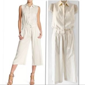 Vince Pants - VINCE LINEN BLEND LARACHE CROPPED JUMPSUIT SZ 2 Vince Pants - VINCE LINEN BLEND LARACHE CROPPED JUMPSUIT SZ 2
